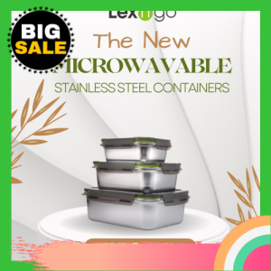 Stainless Steel Food Containers Lexngo SUS316L Microwavable Lunchbox Rust-Resistant Bekas Makanan Tahan Karat