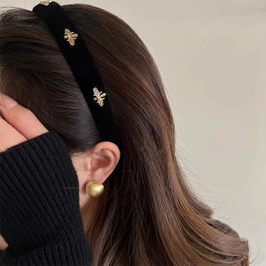 Minwen Retro Hair Hoop Temperament Bee Wide Hair Hoop Hairbands For Women Girls French Versatile Fashion Headband Hair Accessories