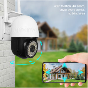 1080P CCTV Wifi Camera Connect Phone Ai Human Detection Two Way Audio Color Night Vision Speed Dome Wireless Outdoor Waterproof 4X Zoom IP Security Camera P2P Home Ycc365plus