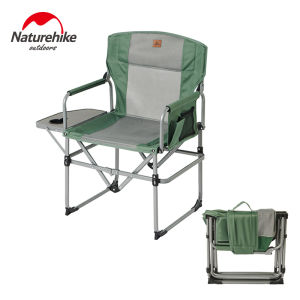 Naturehike Portable Outdoor Camping Furniture Iron Folding Directors Chair Foldable Camping Fishing Chair With Side Table
