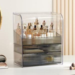 Multilayer Transparent Makeup Storage Box Cosmetic Box With Drawer Acrylic Material Desktop Skin Care products Makeup Tools Storage Drawer Organizer