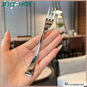 [JULYHOT] ชุดส้อมโต๊ะสแตนเลสสตีลด้ามยาวชุดช้อนส้อมเกาหลีมีดสลัดผักผลไม้ครัว