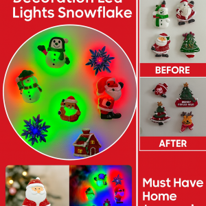 Santa Claus room decoration snowflake stickers Led lights