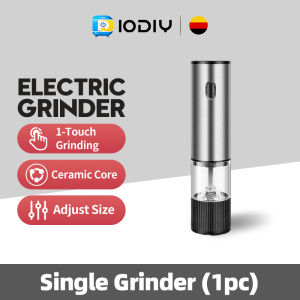 🔥 DIODIY Automatic Electric Pepper Grinder Salt Mill Rechargeable Stainless Steel Ceramic Core Adjustable LED BPS Certified - 5-Level Type-C