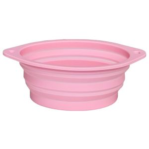 OUTOPEN Large Capacity Foldable Silicone Bowl Double Ear Buckle Leak Proof Collapsible Dog Bowl Pet Feeder Dish Anti-slip Pet Food Container Outdoor Travel