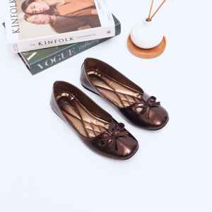 Byonc Sepatu Flatshoes Wanita Shimmer Soft Karet Empuk Non slip