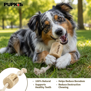 Pupkits Coffee Wood Dog Toy | Natural Chew Toy for Dogs | Cleans Teeth & Safe to Chew