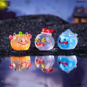 [COD] WANGJIA 10-12pcs Luminous Halloween Pumpkin Ghost Ornaments Micro Landscape Resin Ghost Figures Statue Desktop Decoration Party Gifts