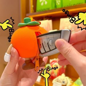 SWEET ELVES Blueberrie Fruits Keychain Funny Strawberry Small Coin Purse Cute Creative Design Silicone Bag Pendant Earphone Storage
