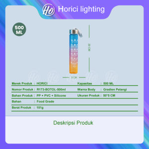 Botol Minum Olahraga Horici 500ml BPA Free - Warna Acak Kapasitas Besar Desain Modern