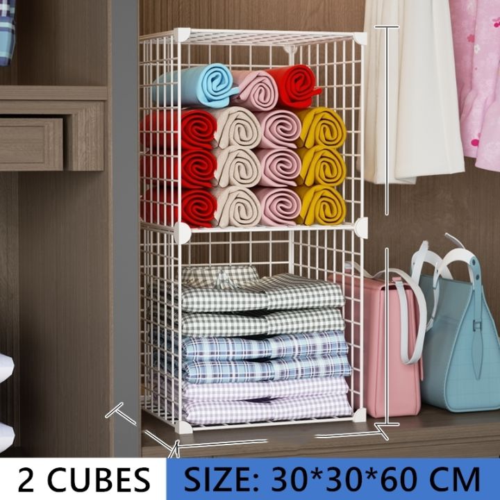 Screwless DIY cube adjustable and stackable display shelf storage box ...