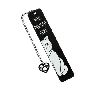 ZJT Black Cat Stainless Steels Bookmark School Gift For Kids Souvenirs Collections Chain JTZ