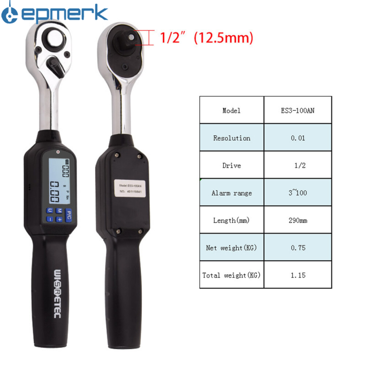 ES3100AN 1/2 Inch Handheld Portable Digital Torque Wrench Large