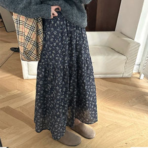 COD Mori retro floral skirt womens spring and summer new small a-word umbrella skirt chiffon high-waisted cake skirt 2026 new product