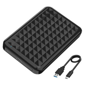 Transparent 2.5inch SSD Enclosure External Hard Disk USB Type C 5Gbps to SATA HDD Case UASP ToolFree design Compatible EVO WD SEAGATE drives 4TB