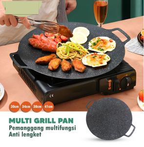 Wajan Konduksi - Alat Panggang BBQ Barbeque Mutifungsi Grill Pan Anti Lengket 34 cm Dengan pegangan
