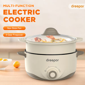 Dreepor Electric Cooker Pot Multifunctional Electric Cooker Rice Cooker with Steamer
