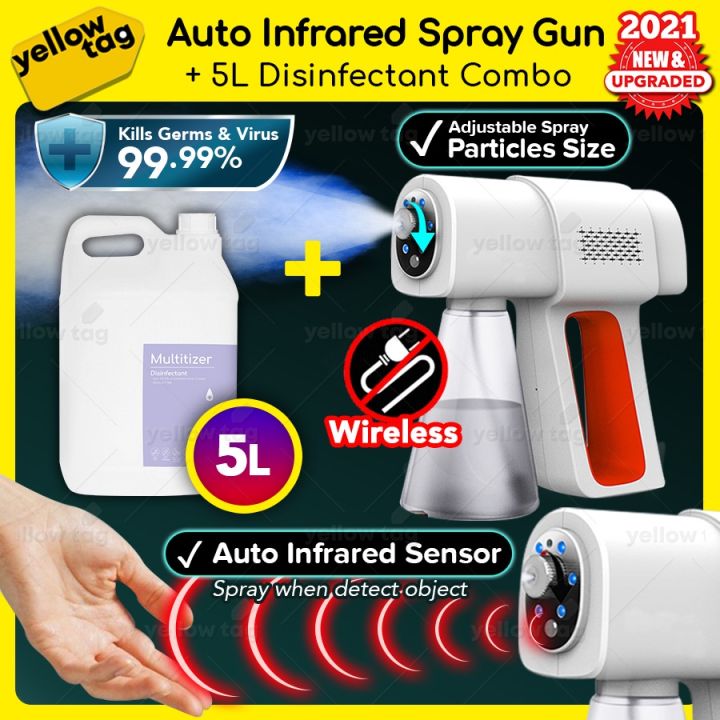 [Auto Sensor] 5L Disinfectant + Auto Infrared Wireless Spray Gun Blu