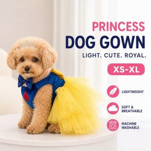 Snow White Pet Dress Cat Dog Gown Breathable Light Soft Summer Cosplay Party Wear For Small Breed Puppy Kitten
