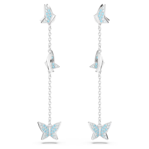 💖Swarovski💖Lilia blue butterfly diamond teardrop earrings S925 sterling silver womens fashion earrings hypoallergenic non-allergenic Valentines Day gift birthday gift for girlfriend bestie