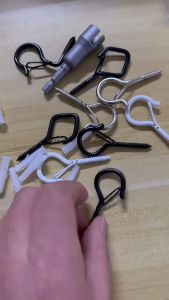 30pcs Q-Hanger Hooks With Safety Buckle / Screw Ceiling Hooks For Hanging Plants / Hooks For Outdoor String Lights