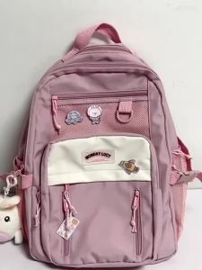 Korean Aesthetic Backpack Student High School Bag For Women Waterproof Large Capacity School Bag