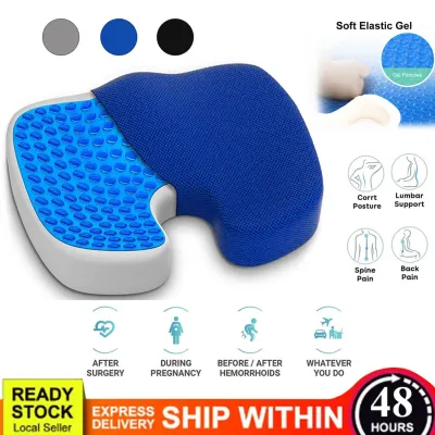 Gel Enhanced Seat Cushion Non-Slip Memory Foam Coccyx Cushion Office Chair Car Seat Cushion for Tailbone Pain Back Pain Sciatica Relief