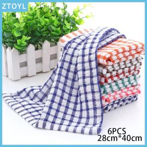 ZTOYL 6PCS Cotton Kitchen Towel Absorbent Clean Dish Towels Kichen Cleaning Supplies