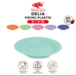 (Murah Meriah) Piring Makan dari Bahan Plastik Diameter 22 cm KH Delia