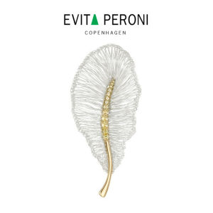 EVITA PERONI | "Natural Poetry" Series Feather Brooch | Female Brooch | High Quality Brooch