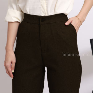 Dibihi - Celana Panjang Kerja Formal Wanita Pinggang Karet Sisi Belakang Bahan Stretch Import