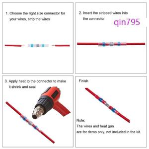 qin795 800PCS Hàn con dấu dây kết nối Kit nhiệt thu nhỏ mông dây điện thiết bị đầu cuối