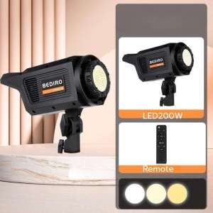 ไฟถ่ายรูป ไฟต่อเนื่องสตูดิโอ LED 200W ค่าสี2700-6500K ปรับลดเพิ่มแสงได้ ส่งจากร้านไทย