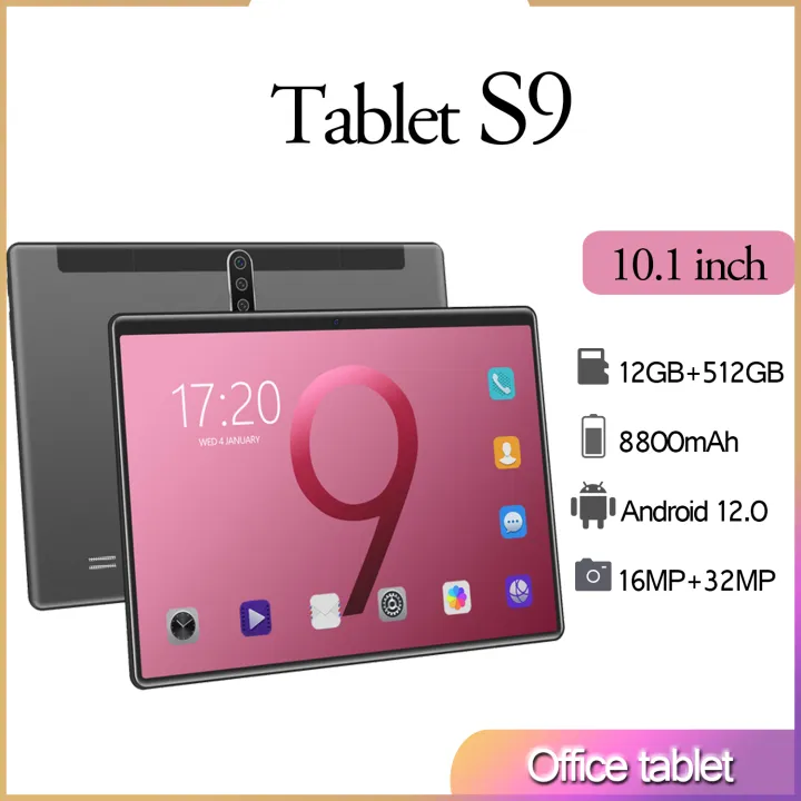 New Original Tablet Galaxy S9 Tab 12GB RAM+512GB ROM Full Screen 10.1inch WiFi Series 4G Dual Card Android 10.0 8800mAh Wifi Student Tablet Business Tablet for Online Classroom/Various Online Game