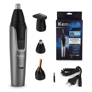 KEMEI 3in1 เครื่องตัดจมูกชาร์จไฟได้ เครื่องตัดเคราสำหรับผู้ชาย เครื่องโกนไมโครคิ้ว เครื่องตัดผมจมูกสำหรับจมูกและชุดทำความสะอาดหู รุ่น KM-312