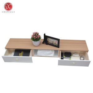 DEcTionS Rak TV Dinding 100x20cm 2 Laci Minimalis Meja Furniture TV Tempel Dinding Hitam Putih