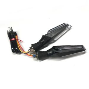 2PCS Universal Motorcycle LED Turn Signals Light Flowing Water Flashing Indicator Sequential Tail Running Lamp Blinker Flasher