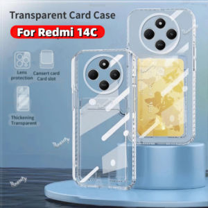 Đối với Redmi 14C 4G 2024 thẻ đựng ảnh túi vỏ điện thoại cho Redmi 14C 14 C C14 redmi14c redme14c rõ ràng Ốp lưng silicon trong suốt vỏ mềm chống sốc Redmi 13C Redmi 13 Redmi 13 5G 4G