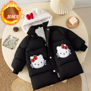 Christmas gifts Halloween Halloween Hello Kitty Girls Cotton Clothe Sanrio Winter Thick Cartoon Anime Fashion Coat Childrens Warm Outerwear Comfort Tops