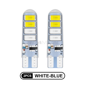 2Pcs Car LED Lamp Dual Color T10 5630 8smd Strobe Flash Light Silicone Super Bright Car Warning Light Bulb Accessories
