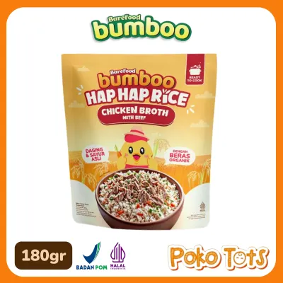 Bumboo Hap Hap Rice 180gr Beras Organik MPASI Non MSG Beras Nutrisi MPASI Bayi Barefood