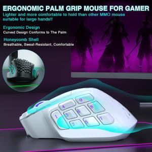 SOLAKAKA SM809/SM809PRO MMO Wired/ Wireless Bluetooth 2.4G Gaming Mouse RGB Backlit Up to 24000 DPI Ergonomic Design For Laptop PC