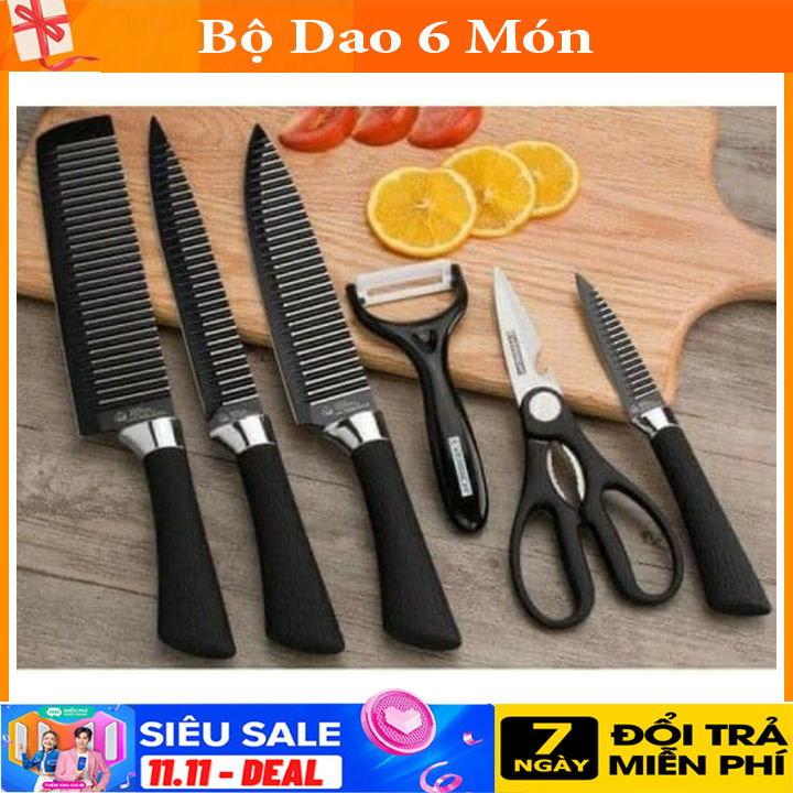 Bộ Dao Làm Bếp Nhật Bản 6 Món Hình Gợn Sóng Cao Cấp - Siêu Tiện Dụng ...