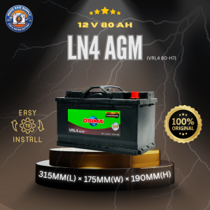 OSIMA LN4 AGM DIN80L DIN80 Car Battery Bateri Kereta | MF Start Stop | Mercedes Porsche BMW Audi Volvo Volkswagen