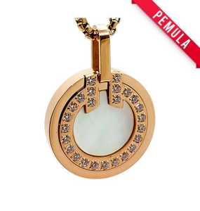 Kalung KK Liforce Rose Gold Series Paket Pemula Member KK Indonesia 24 Stone Double Ring Oval Full Stone Love Full Stone Ladies Circle Stone Cover Anti Radiasi