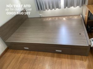 Freeship HCM] Giường ngủ gỗ cn MDF 2 hộc tủ kéo đựng đồ tiện lợi đẹp giao lắp nhanh