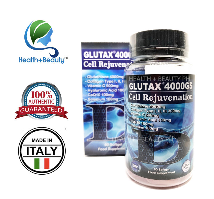 Glutax 4000GS Glutathione with Vitamin C and Collagen Cell Rejuvenation 60  Capsules Antioxidant Skin Health Whitening And Anti-Aging Glowing Skin  Vitamins - Lazada | Lazada PH