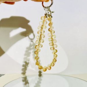 Recess hồng thanh lịch đính pha lê dây điện thoại với mặt dây chuyền quyến rũ-Vòng đeo tay thời trang thủ công cho phụ nữ