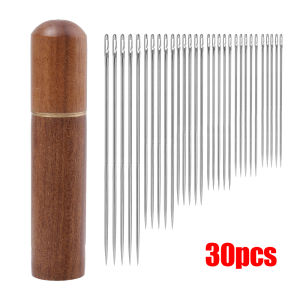YESPERY 30PCS/Set Blind Sewing Needles for Elderly Big Hole Self Threading Needles for Household Threading Needles