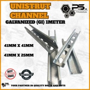 Strut Channel 1meter 41mmx41mm / x 25mm Unistrut Support Channel Slotted Brace Mount plain & slotted